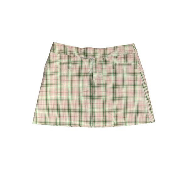 Maurices Dresses & Skirts - Maurices vtg‎ Plaid Mini Skirt Beige Green Red Casual Party Cute Short